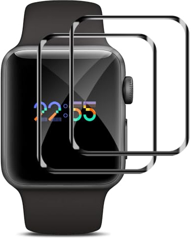 Carantee 2 Stück Schutzfolie für Panzerglas für Apple Watch Series 4/5/6/SE 44mm, HD Anti-Bläschen Anti-Kratzer Anti-Öl Apple Watch 44mm Displayschutz, 3D Curved Anti-Schock iWatch 6 44mm Schutzglas