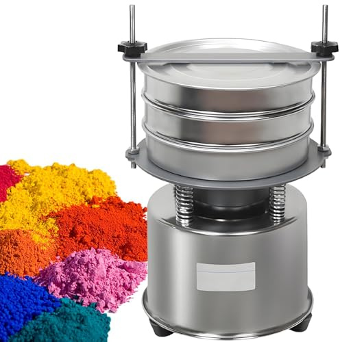 YXZQLOZ Criba vibratoria eléctrica, malla 180-200, tamiz vibratorio automático comercial, adecuado para materiales como pintura y gránulos de plástico. (200 mesh)