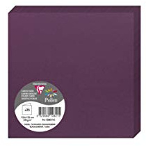 Clairefontaine 12821C Packung (mit 25 Doppelkarten Pollen, Gefaltet, 135 x 135 mm) 210g, cassis