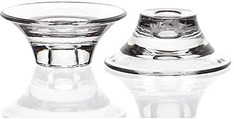 Doppelseitiger Kerzenhalter Kerzenständer rund transparent Glas Bleikristall