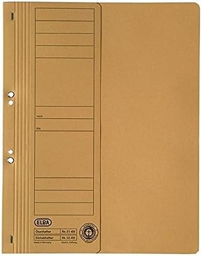 Elba Ösenhefter A4, 1/2 Vorderdeckel, Karton, kfm. Heftung, gelb, 50 Stück