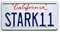 Iron Man 2 | STARK 11 | Metal Stamped License Plate