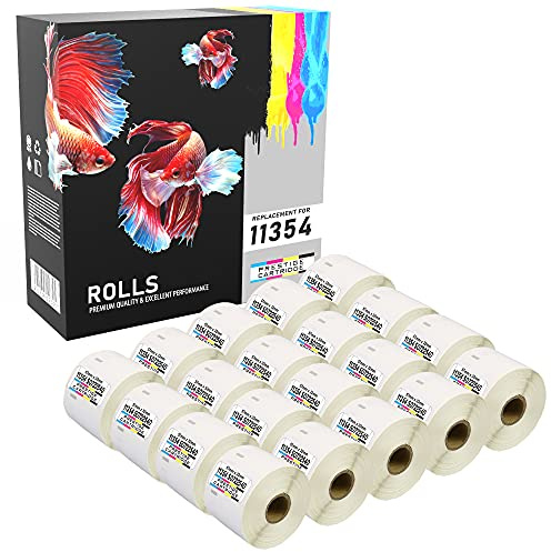 20 Rollen 11354 57mm x 32mm (1000 Etiketten/Rolle) Vielzweck-Etiketten kompatibel für LabelWriter 4XL 450 400 330 320 310 Twin Turbo Duo Seiko SLP 450 430 420 410 400 240 220 200 120 100 Pro Plus
