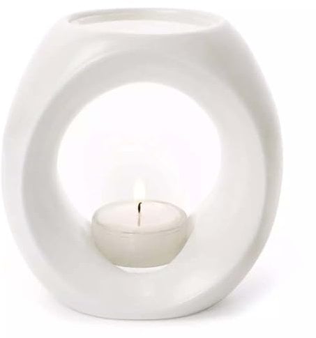 PRIMAVERA Duftlampe Cremeweiß matt - Aromadiffuser, Duftkerze, Raumduft - Aromatherapie - Keramik, handgefertigt, optimale Diffusionstemperatur