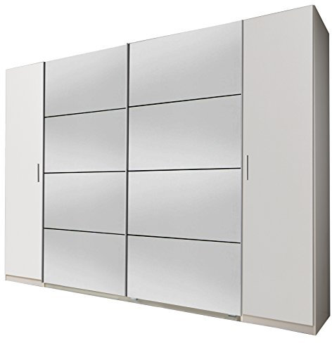 Wimex Kleiderschrank/ Schwebetürenschrank Lotto, (B/H/T) 313 x 210 x 65 cm, Weiß/ Spiegel