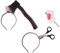 VEYLIN 3 Pack Halloween Scary Props Joke Toys Bloody Scissors Axe in Head Nail Trough Finger