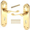 Set of 200mm Polished Brass Victorian Regency Lock Handles