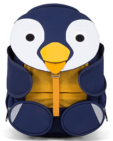 Affenzahn Großer Freund - Kindergartenrucksack für 3-5 Jährige Kinder im Kindergarten und Kinderrucksack für die Kita, Pinguin - Blau