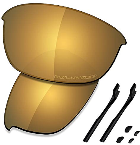 Saucer Premium-Ersatzgläser und Gummi-Kits für Oakley Half Jacket 2.0 OO9144 Sonnenbrillen High Defense - Bronze Gold Polarisiert