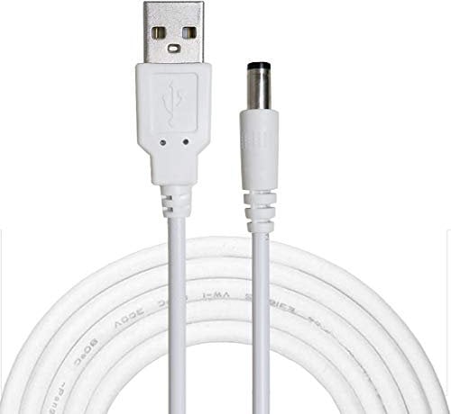 Liwinting 2m USB auf DC Stecker, 5V USB-zu-DC-Kabel, 5,5 x 2,1 mm-DC-Stecker-Buchse Konverter Power-Ladekabel, Anzug für 5,5 * 2,1 mm Laptops, Router, Tastatur usw. - Weiß