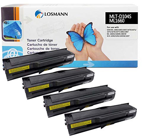 LOSMANN 4X Toner Kompatible für Samsung MLT-D1042S ML-1660 | Kompatibel für Samsung ML-1660N ML-1661 ML-1665 ML-1666 ML-1670 ML-1675 SCX-3200 SCX-3201 SCX-3205 SCX-3205W SCX-3206