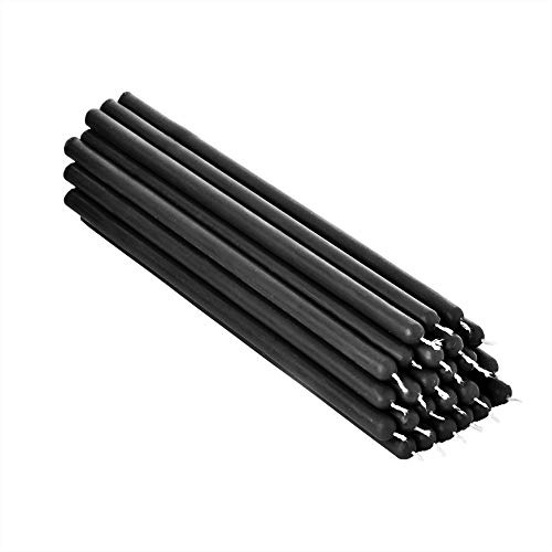 NKlaus 25x schwarze Bienenwachs-Tafel-, Ritual- und Tropfkerzen 21cm | Die Tafelkerzen sind rußfrei, 9,5mm, 360g