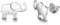 Elefant Ohrringe Ohrstecker Schmuck für Damen Mädchen Kinder 925 Sterling Silber Weiß Vergoldet - Größe: 13.2 * 8.2 mm