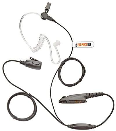EarpieceHub Bodyguard Style Covert Acoustic Tube PTT Microphone Earpiece Headset Compatible with MOTOROLA Radio (Multi Pin) GP328, GP340, GP640
