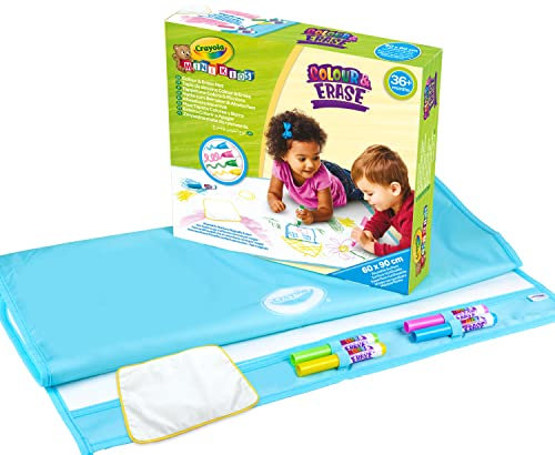 CRAYOLA Mini Kids — Maxi Tapete Colorea y Borra, Alfombra Impermeable Reutilizable para Pintar con Rotuladores, Apto para Niños a Partir de 36 Meses