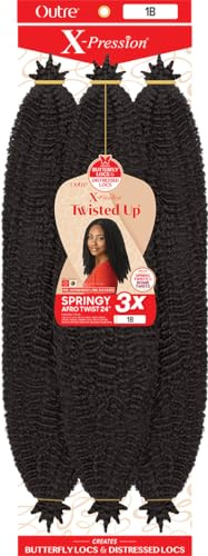 Outre Häkelzöpfe, X-Pression Twisted Up, 3X, Springy Afro Twist, 61 cm, (1 Packung, 1)