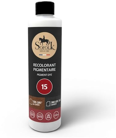 Sofolk - Peinture cuir/similicuir - Recoloration pour cuir endommagé, rayé, décoloré - Volant de voiture, siège de voiture, canapé, chaussures - 500 ml - 15-BURGUNDY