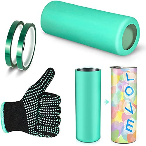 ZMKY Sublimationsbecher Silikonbänder Kit - Silikonverpackungsset mit hitzebeständigen Handschuhen und Transferbändern Sublimationsrohlinge | Silikonhülle für Skinny Straight Tumbler Press