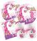 Procos Set S Unicorn Rainbow, 52 Pezzi, Piatti, 16 Bicchieri, 20 tovaglioli, USA e Getta, stoviglie per Feste, Decorazioni da Tavolo, Multicolore, 10209570