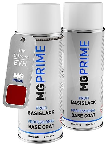MG PRIME Autolack Sprühdosen für Citroen EVH Rouge Elixir Nacre/Elixir-Rot Metallic Grundlack Basislack Spraydose 400ml