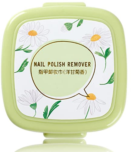 Renyigou Nail Varnish Remover Pads in Box,Travel portable Nail Polish Remover Pads (Chamomile, 40 Count (Pack of 1))
