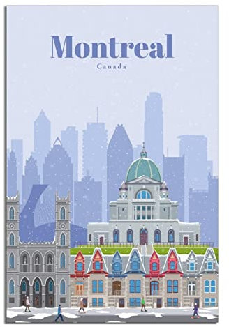 Kanada Montreal Vintage Reiseposter Saint Joseph's Oratory of MountLeinwandkunst Poster Malerei Bilder Wandkunst Drucke, Wanddekoration für Schlafzimmer, Home Office Decor Party Geschenke 20 x 30 cm