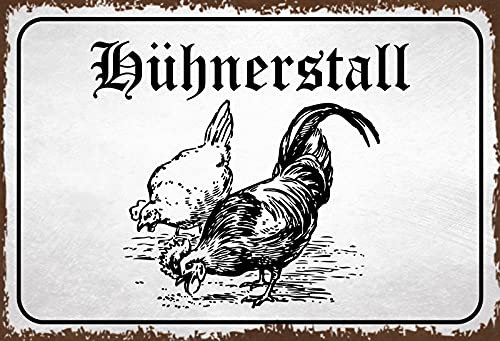 Blechschild 20x30cm gewölbt Hühnerstall Hühner Bauernhof Deko Geschenk Schild
