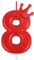 AIEX 3 Inch Birthday Number Candle, Large Birthday Candles 3D Number Candles for Birthday Cakes with Crown Decor Cake Topper Candle for Wedding Valentine Anniversary Festival Party (Red, 8)