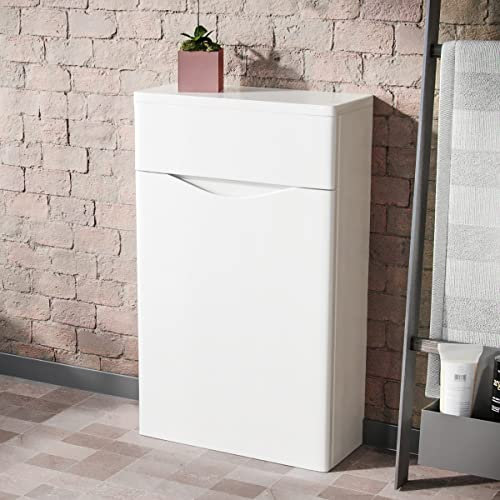 Nes Home Lyndon Modern Back To Wall WC Unit BTW Bathroom Furniture White