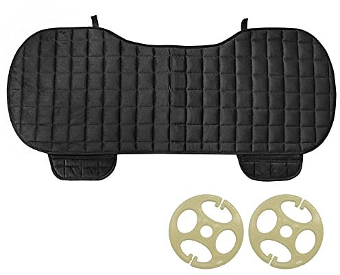 OEMASSIVE Rücksitzkissenbezüge Auto Fahrzeug Sitzschutz,Plüsch Auto Sitzauflage mit Kleine Tasche,rutschfest & Weich Sitzbezug Kissen Pad Mat [Ohne Rückenlehne] 1 Packung Rücksitzabdeckung,Schwarz
