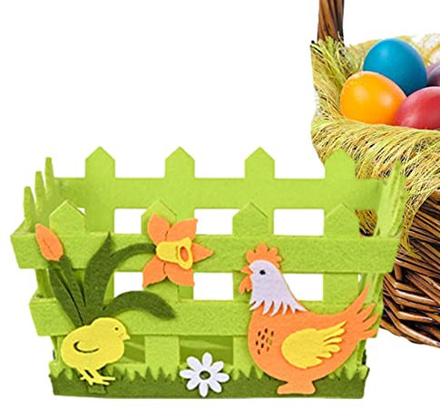 Ostereier Körbe - Vliesstoff Platz Ei Jagd Basketball,Kinder Kaninchen Hühner Tier Osterkorb Ostern Süßigkeiten Boxen für Kinder