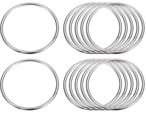 sourcing map 12 Stück O Ringe Edelstahl 304 Metallringe, 60 mm Außendurchm. 3 mm Dicke Geschweißter O-Ring für Befestigung Schrauben Haken Campinggürtel Hundeleinen Taschen Paracord Zubehör