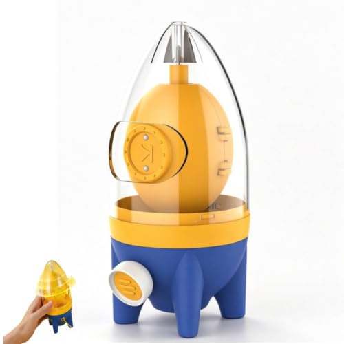 Manual Egg Shakers, Egg Scrambler Silicone Shaker Whisk Egg White and Yolk Spin Mixer Egg Scrambler for Making Hard Boiled Golden Eggs(Yellow)