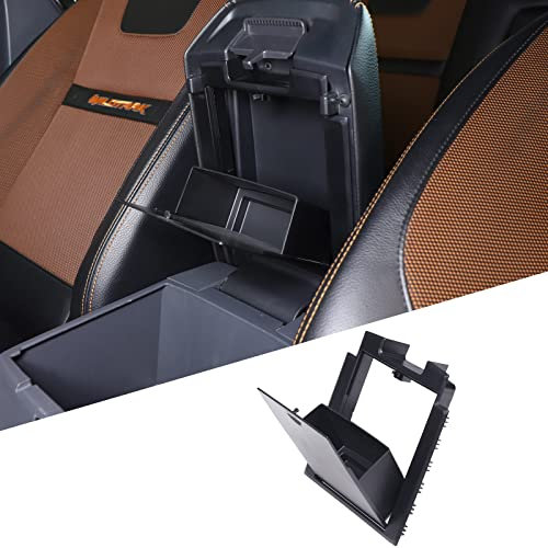 DIYUCAR ABS Kunststoff Auto Mittelkonsole Organizer Armlehne Tablett Versteckte Armlehne Aufbewahrungsbox für Ford Ranger 2015-2021
