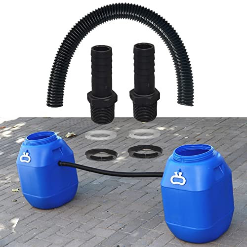 Regentonnen-Umsteller-Set, Regenfass in Serie, Schlauchverbinder, Rohrverbindung, Regenumsteller, Rohrverlängerungs-Set zum Verbinden von 2 Wassertonnen