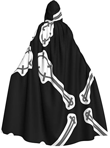 RFSHOP Halloween Hooded Cape Spoon Sticker Printing Party Decor Cloak Full Length 150cm/59in Unisex Aldult Cosplay Costume