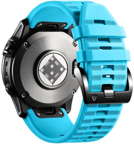 Laffav Kompatible mit Fenix 6 Pro/Fenix 6/Fenix 7/Fenix 7 Pro/Fenix 5/5 Plus Armband, Silikon QuickFit 22mm Uhren Ersatzarmband für Instinct/Epix 2/Forerunner 945/935,Blau