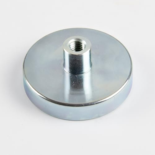 Magna-C® Neodym-Topfmagnet | Neodym Magnet mit Gewindebuchse M6 Ø40x8mm | Magnetsystem für Werkstatt und Industrie extrem starke Haftkraft (67KG)