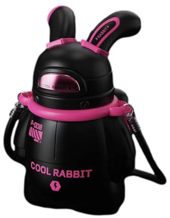 Wasserflasche in Hasenform, Cartoon-Hasenform, Cartoon-Wasserflasche mit hoher Kapazität, Thermo-Wasserflasche, Thermobecher für kalte Getränke