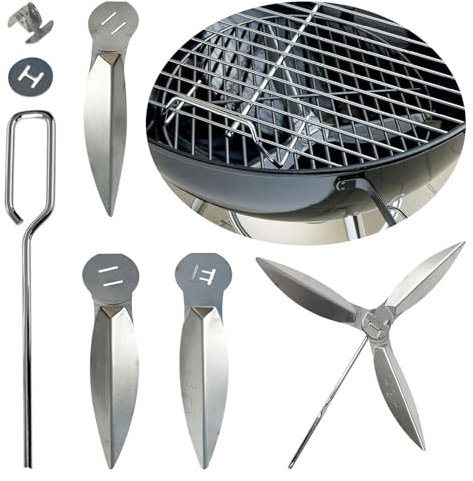 luolety 18-1/2 Zoll One-Touch-Reinigungssystem Kit 47 cm, 2 Set Grills für Weber Grill 90992 3618 7443 307443 307408 90719 Charcoal Kugelgrills 7444 Kettle One Touch Reinigungsset