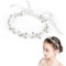 Haarreifen Blumenmädchen Mädchen Haarband,Hochzeit Blumenmädchen Haarschmuck, Kinder Haarschmuck, Perle Stirnband,Blumen Haarkranz mit Band,eeignet für Braut Damen, Erstkommunion