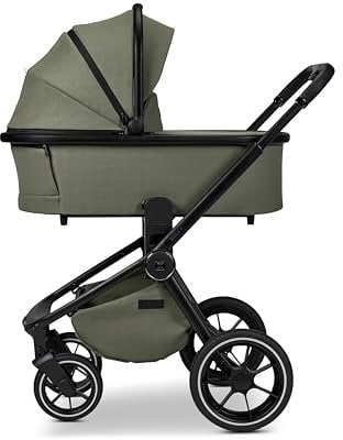 MOON Resea+ moss, Kombi-Kinderwagen Edition+, mit Wanne und Sportwagen Sitz, bis 22kg, Kollektion 2025