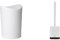 Tatay Papelera y Escobilla Baño | Papelera Baño con Tapa Basculante + Escobilla WC Flex TPE | Diseño Compacto y Ergonómico | Material Resistente y Fácil de Limpiar | Escobilla Baño Silicona – Blanco