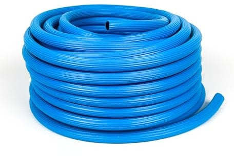 TW Wholesale 30m Heavy Duty Hose Pipe - Industrial Strength Anti-Kink Fluted Ribbed Blue Hosepipe for Gardening, Construction, Professional Trade, DIY