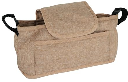 Kinderwagen für Haustiere, beigefarbener Stoff, klappbarer Reisewagen, 15 kg Tragkraft, 4 Räder, Bremsen, Sicherheitshaken für Hunde und Katzen, Kissen für Leine, Verdeck, Fenster