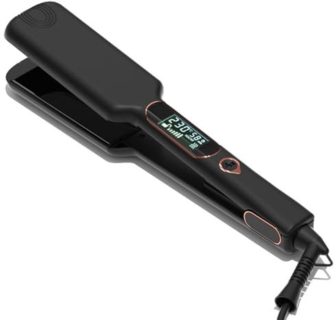 HeavenBird Electric Wide Floating Plate Hair Straightener with 50mm Ceramic Glaze Heating Plate, LCD Display, 5 Settings 150°C–230°C Temperature Range