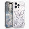 L-FADNUT for iPhone 14 Pro Case for Women Girls, Glitter Silver Cute Butterfly Pattern Phone Case, Trendy Shiny Soft Slim Protective TPU Anti-scratch Aesthetic Cover for iPhone 14 Pro, Silver