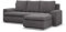 Mebligo - Ecksofa mit Schlaffunktion und 2 Bettkasten Cord - Dunkelgrau 230x89x159 (BxHxT) FORESTA - Rechts Eckcouch, Sofas & Couches, Couch L Form, Cauchsofa, Sofa Wohnzimmer