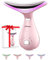 Massaggiatore Viso Elettrico Antirughe Lifting: Face Massager con 4 LED - 45°C Massaggio Viso EMS - Dispositivo di Bellezza con 3 Intensità di Vibrazione Gua Sha per Massaggio Rassodante Viso e Collo