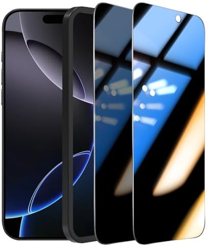 OMOTON für iPhone 17 Pro Max/ 16 Pro Max für Panzerglas Sichtschutz, [Full Screen] TOP Privacy Schutzfolie für iPhone 17 Pro Max/ 16 Pro Max mit Montagerahmen, Anti-Spy, Anti-Kratzer, 2 Stück